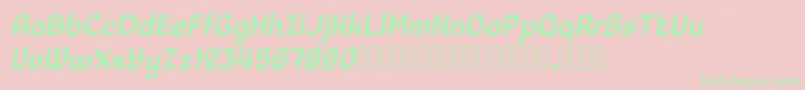 フォントLaedoomai Italic – ピンクの背景に緑の文字