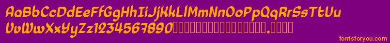 Laedoomai Italic Font – Orange Fonts on Purple Background