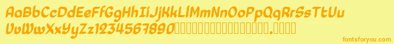 Laedoomai Italic Font – Orange Fonts on Yellow Background