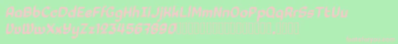 Laedoomai Italic Font – Pink Fonts on Green Background