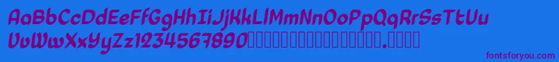 Laedoomai Italic Font – Purple Fonts on Blue Background