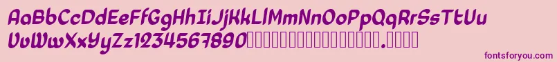 Laedoomai Italic Font – Purple Fonts on Pink Background