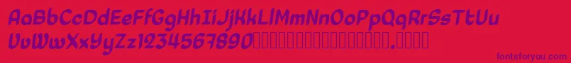 フォントLaedoomai Italic – 赤い背景に紫のフォント