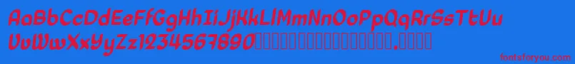 Laedoomai Italic Font – Red Fonts on Blue Background