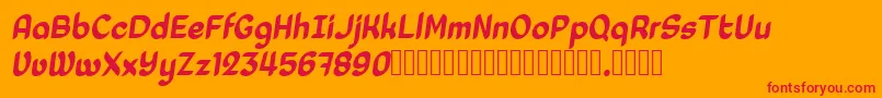 Laedoomai Italic Font – Red Fonts on Orange Background
