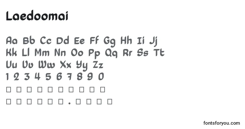 A fonte Laedoomai – alfabeto, números, caracteres especiais