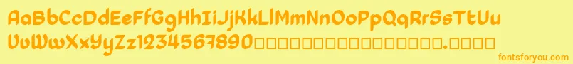 Laedoomai Font – Orange Fonts on Yellow Background