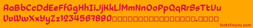 Laedoomai Font – Red Fonts on Orange Background