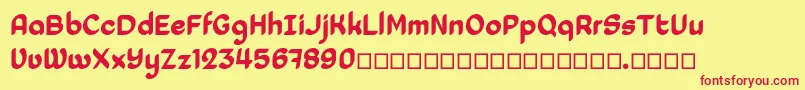 Laedoomai Font – Red Fonts on Yellow Background