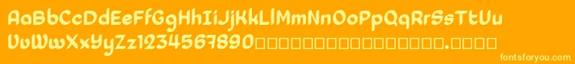 Laedoomai Font – Yellow Fonts on Orange Background