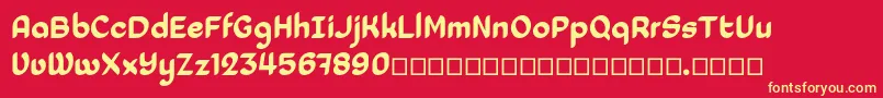 Laedoomai Font – Yellow Fonts on Red Background