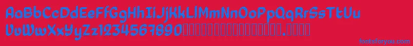 Laedoomai Font – Blue Fonts on Red Background