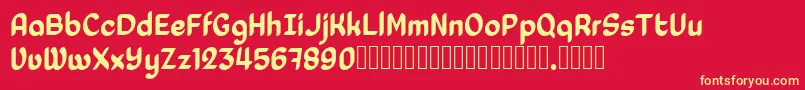 Laedoomai Font – Yellow Fonts on Red Background