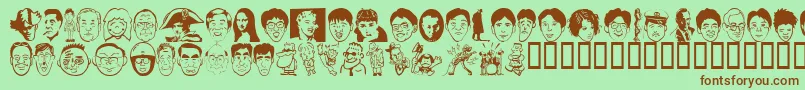 Fonte Sakabe People02 – fontes marrons em um fundo verde