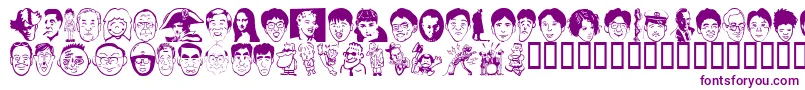 Sakabe People02 Font – Purple Fonts on White Background