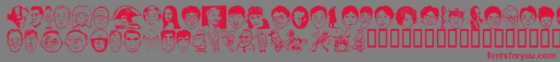 Sakabe People02 Font – Red Fonts on Gray Background