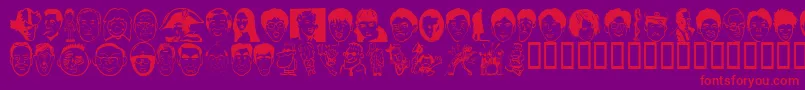 Fonte Sakabe People02 – fontes vermelhas em um fundo violeta