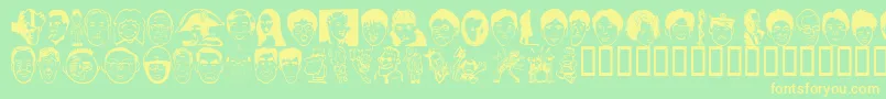 Police Sakabe People02 – polices jaunes sur fond vert