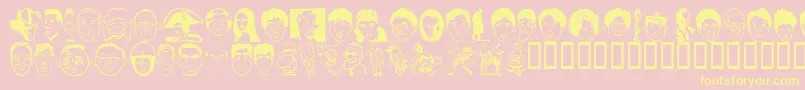 Sakabe People02 Font – Yellow Fonts on Pink Background