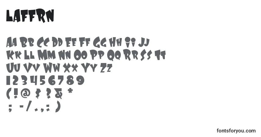 A fonte LAFFRN   (132140) – alfabeto, números, caracteres especiais