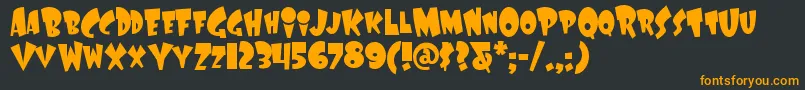 フォントLAFFRN   – 黒い背景にオレンジの文字