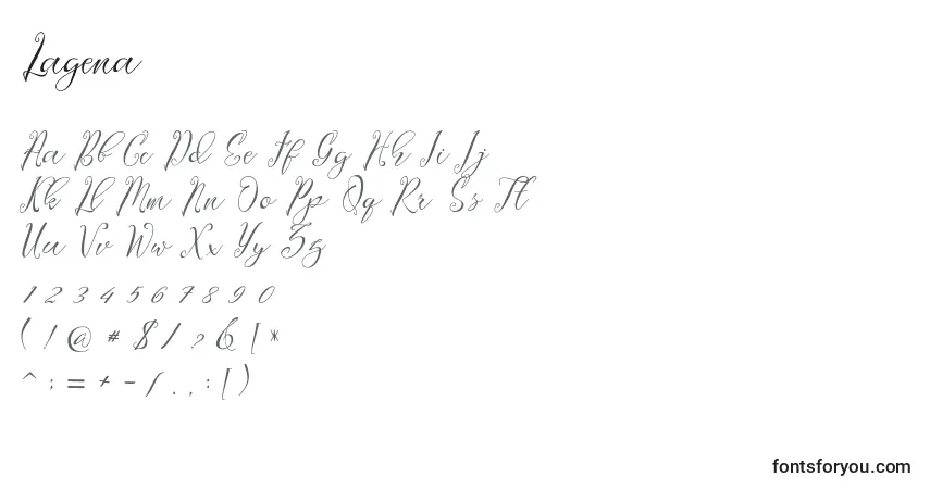 A fonte Lagena – alfabeto, números, caracteres especiais
