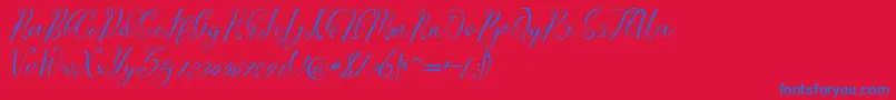 Lagena Font – Blue Fonts on Red Background