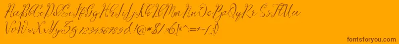 Więcej informacji o czcionce Lagena Czcionka Lagena – brązowe czcionki na pomarańczowym tle