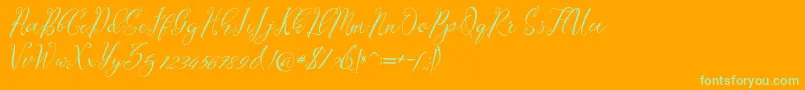 Lagena Font – Green Fonts on Orange Background