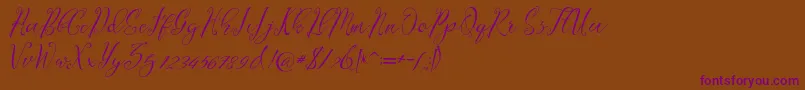 Lagena-Schriftart – Violette Schriften auf braunem Hintergrund