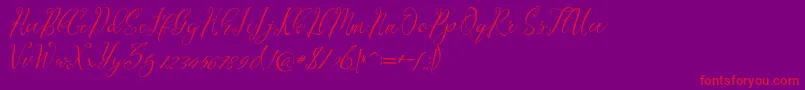 Lagena-Schriftart – Rote Schriften auf violettem Hintergrund