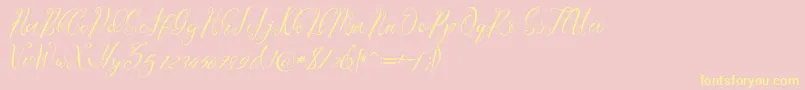 Lagena-Schriftart – Gelbe Schriften auf rosa Hintergrund