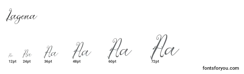 Размеры шрифта Lagena (132143)