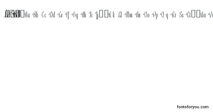 A fonte LAGENI   (132144) – alfabeto, números, caracteres especiais