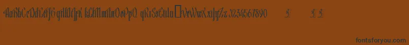 Czcionka LAGENI   – czarne czcionki na brązowym tle