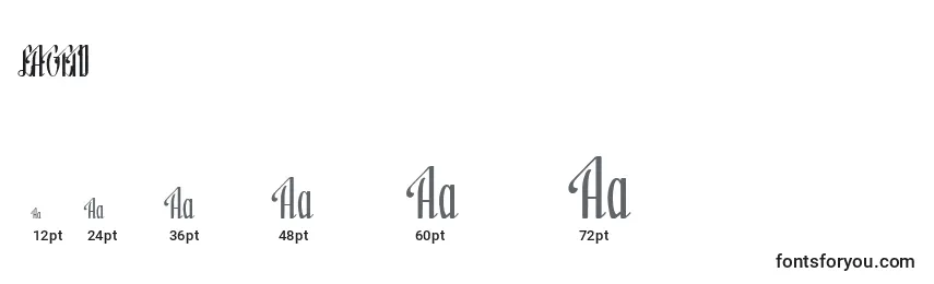 Размеры шрифта LAGENI   (132144)