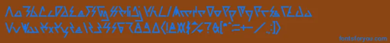 LAGGTASTIC Bold Font – Blue Fonts on Brown Background