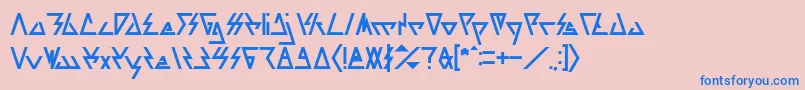 フォントLAGGTASTIC Bold – ピンクの背景に青い文字