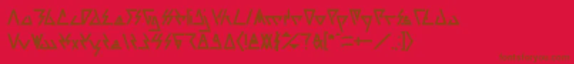 Fonte LAGGTASTIC Bold – fontes marrons em um fundo vermelho