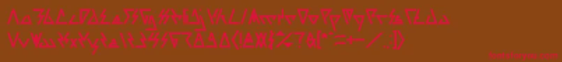フォントLAGGTASTIC Bold – 赤い文字が茶色の背景にあります。