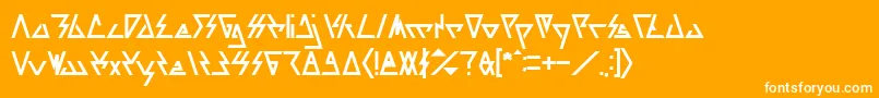 LAGGTASTIC Bold-Schriftart – Weiße Schriften auf orangefarbenem Hintergrund