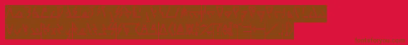 LAGGTASTIC Hollow Inverse-Schriftart – Braune Schriften auf rotem Hintergrund