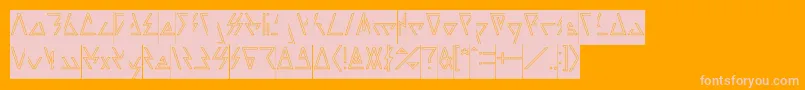 LAGGTASTIC Hollow Inverse-Schriftart – Rosa Schriften auf orangefarbenem Hintergrund