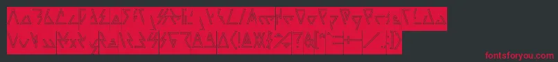 Шрифт LAGGTASTIC Hollow Inverse – красные шрифты на чёрном фоне