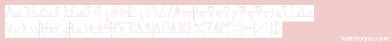 LAGGTASTIC Hollow Inverse-Schriftart – Weiße Schriften auf rosa Hintergrund