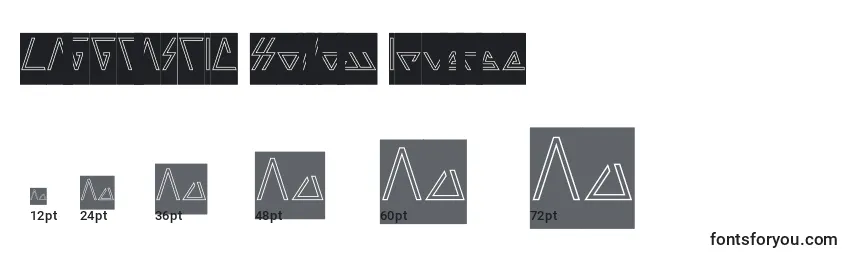 Tamaños de fuente LAGGTASTIC Hollow Inverse