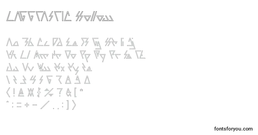 A fonte LAGGTASTIC Hollow – alfabeto, números, caracteres especiais