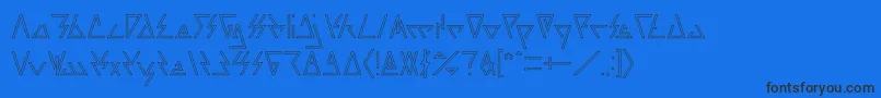 LAGGTASTIC Hollow Font – Black Fonts on Blue Background