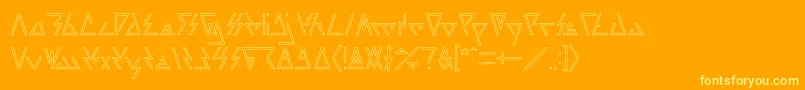LAGGTASTIC Hollow-Schriftart – Gelbe Schriften auf orangefarbenem Hintergrund