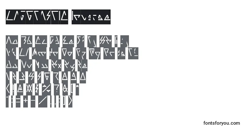 Czcionka LAGGTASTIC Inverse – alfabet, cyfry, specjalne znaki